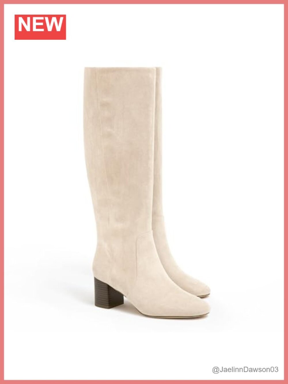 Women's Faux Suede Chunky Heel Knee High Boots with Side Zipper Winter